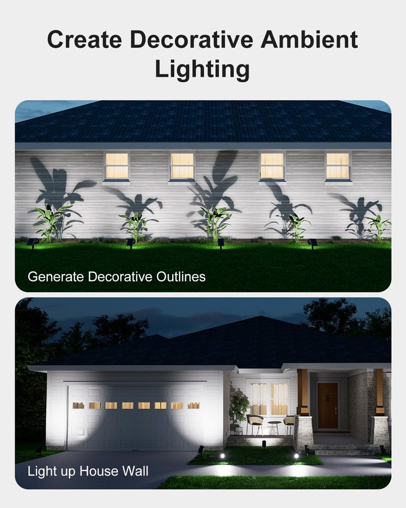 FALOVE 2 Pack Solar Spotlights Outdoor Waterproof for Flag, Tree, Statue, Number Sign, Plant Pot, Bright LED Outside Landscape Flood Lamp for Accent Uplighting Yard, Garden, Driveway, Walkway, Porch, Fence - Image 4